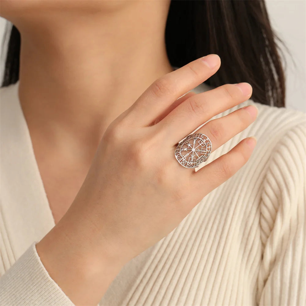 Vegvisir-Ring Wikinger Runenkompass