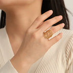 Vegvisir-Ring Wikinger Runenkompass Gold 1