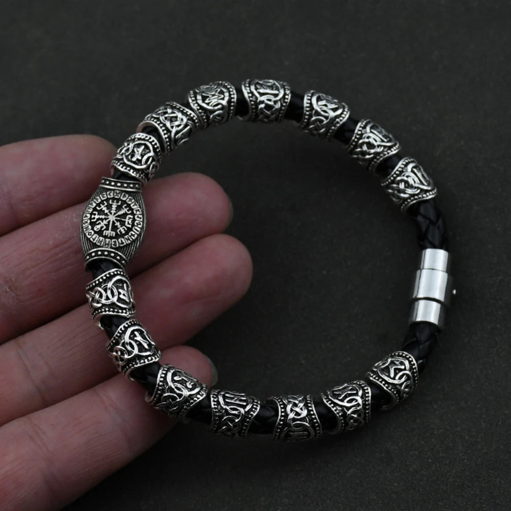 Herrenarmband Wikinger Nordische Runen Silber