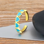 Damenring 6 Herzen Gold 