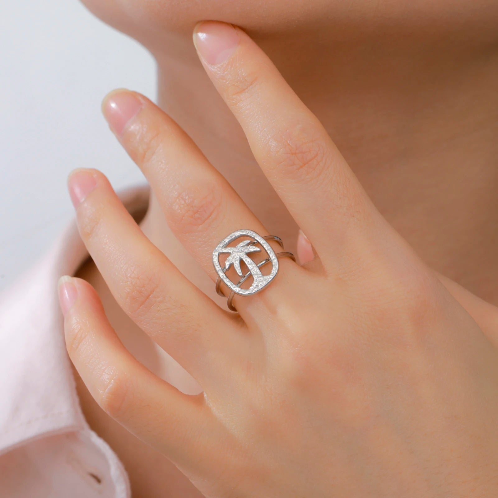 Ring mit Palmenmotiv Silber