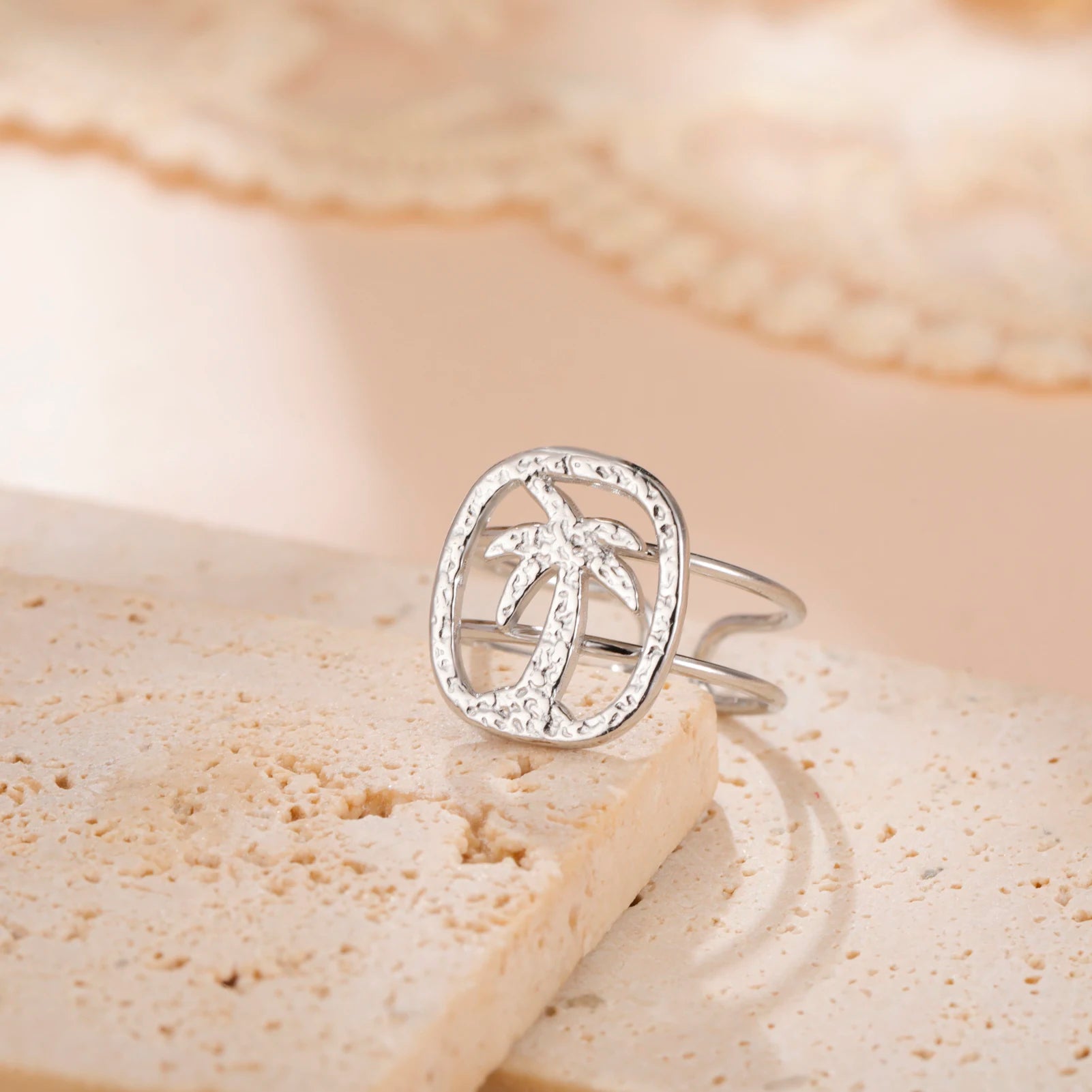 Ring mit Palmenmotiv Silber