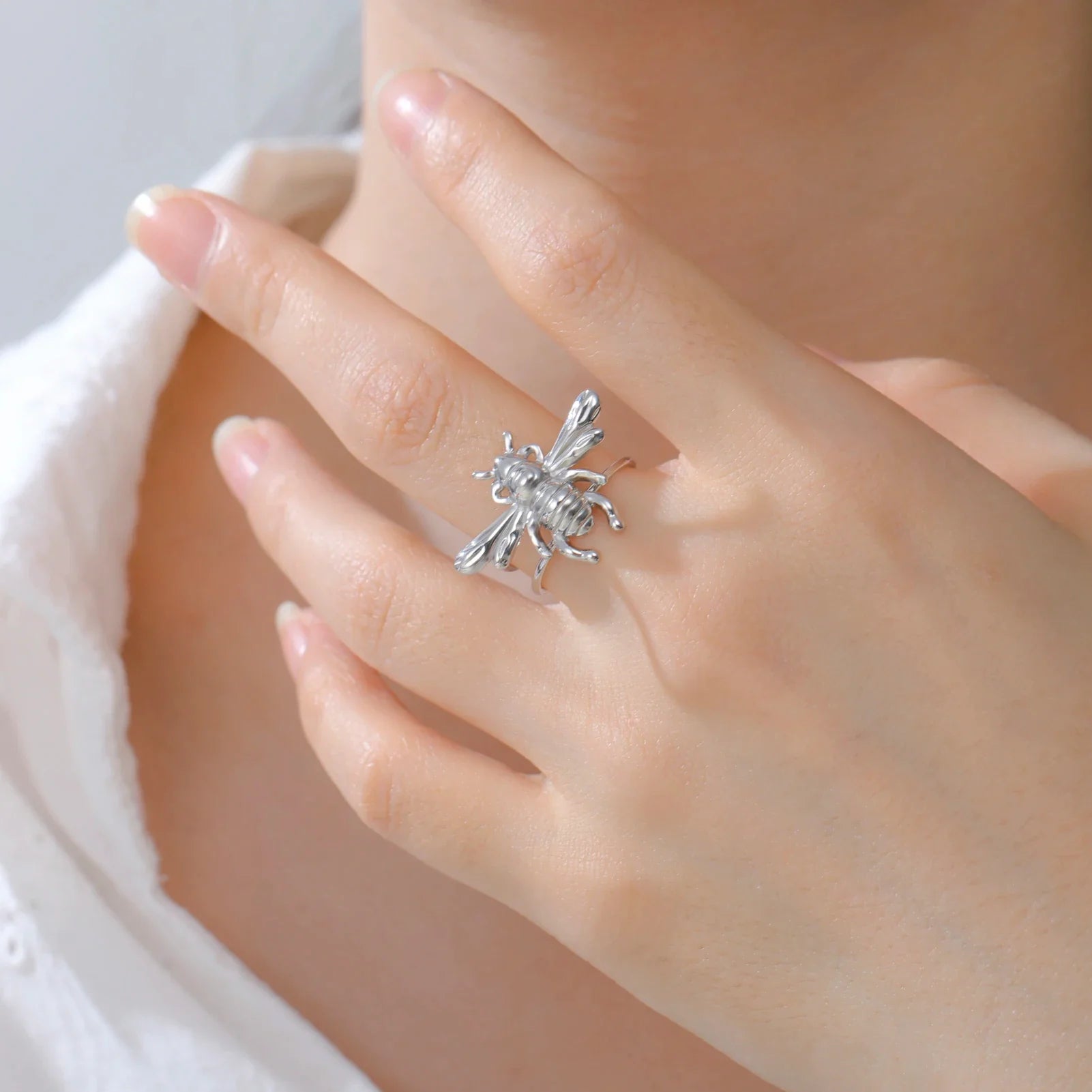 Bienenring für Damen, Silber