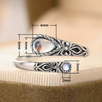 Verstellbarer Ring in Antik-Optik mit zwei Mondsteinen