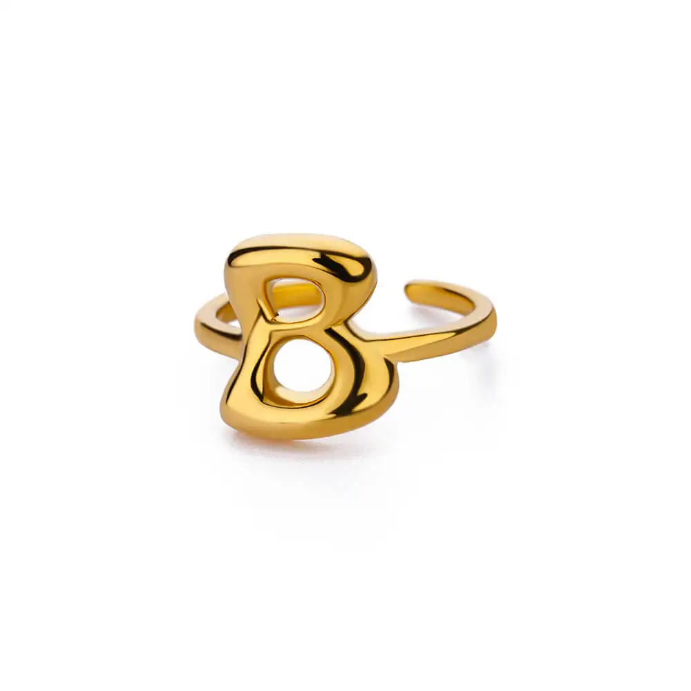 Verstellbarer personalisierter Ring mit Initiale b