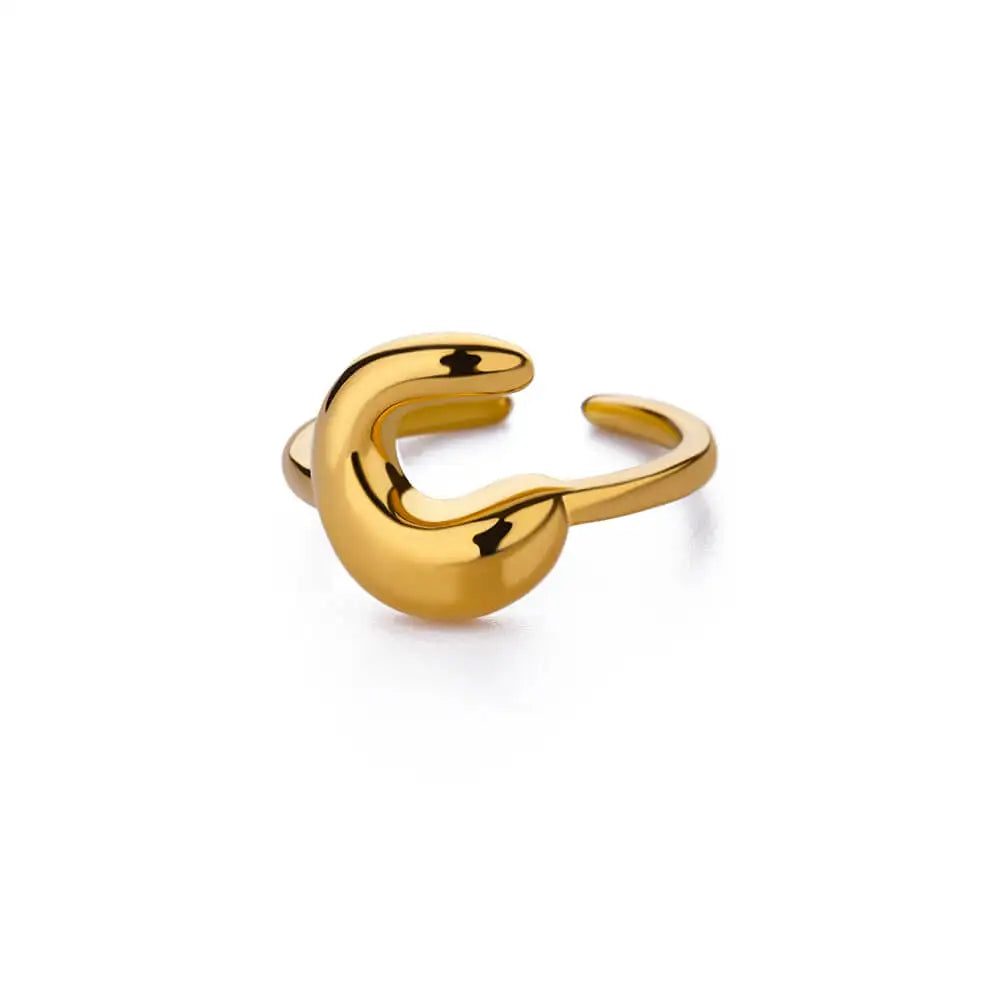 Verstellbarer personalisierter Ring mit Initiale c