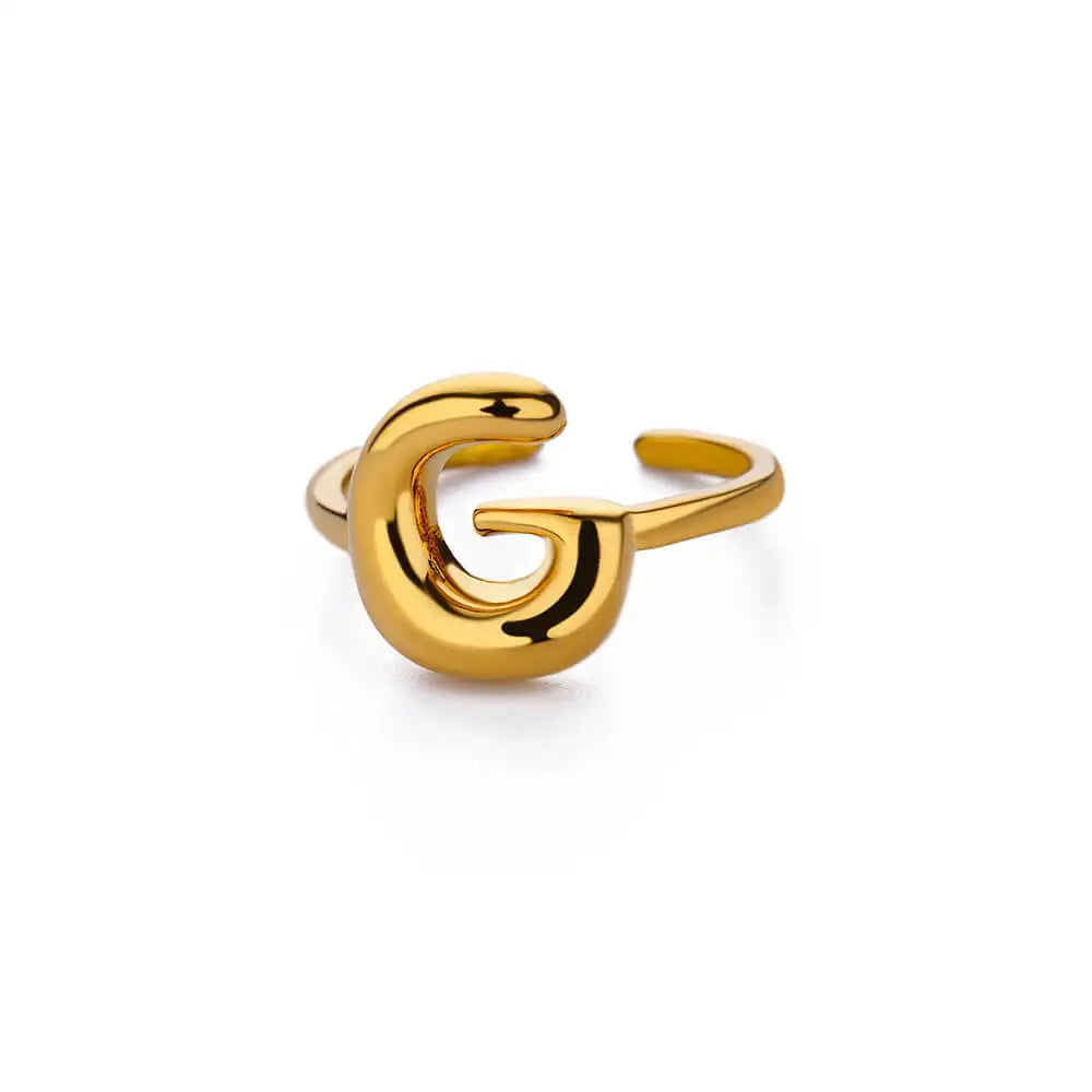 Verstellbarer personalisierter Ring mit Initiale g
