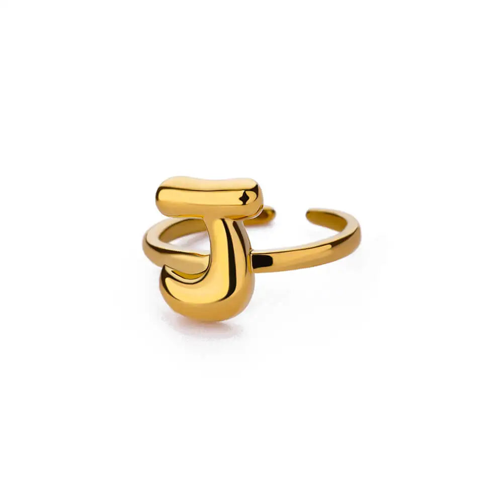 Verstellbarer personalisierter Ring mit Initiale j