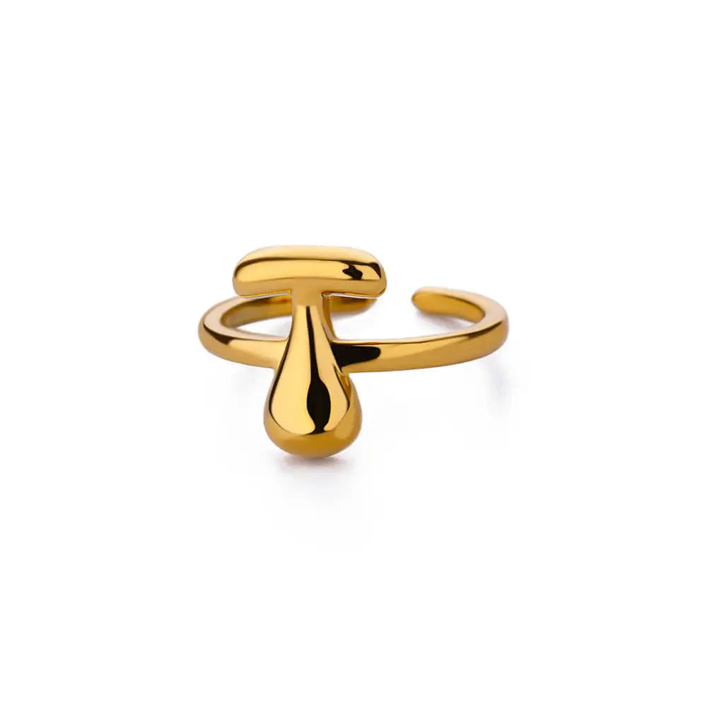 Verstellbarer personalisierter Ring mit Initiale t