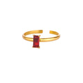 Verstellbarer Ring mit rechteckigem Geburtsstein