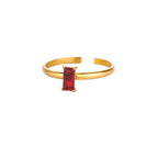 Verstellbarer Ring mit rechteckigem Geburtsstein