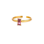 Verstellbarer Ring mit rechteckigem Geburtsstein Oktober