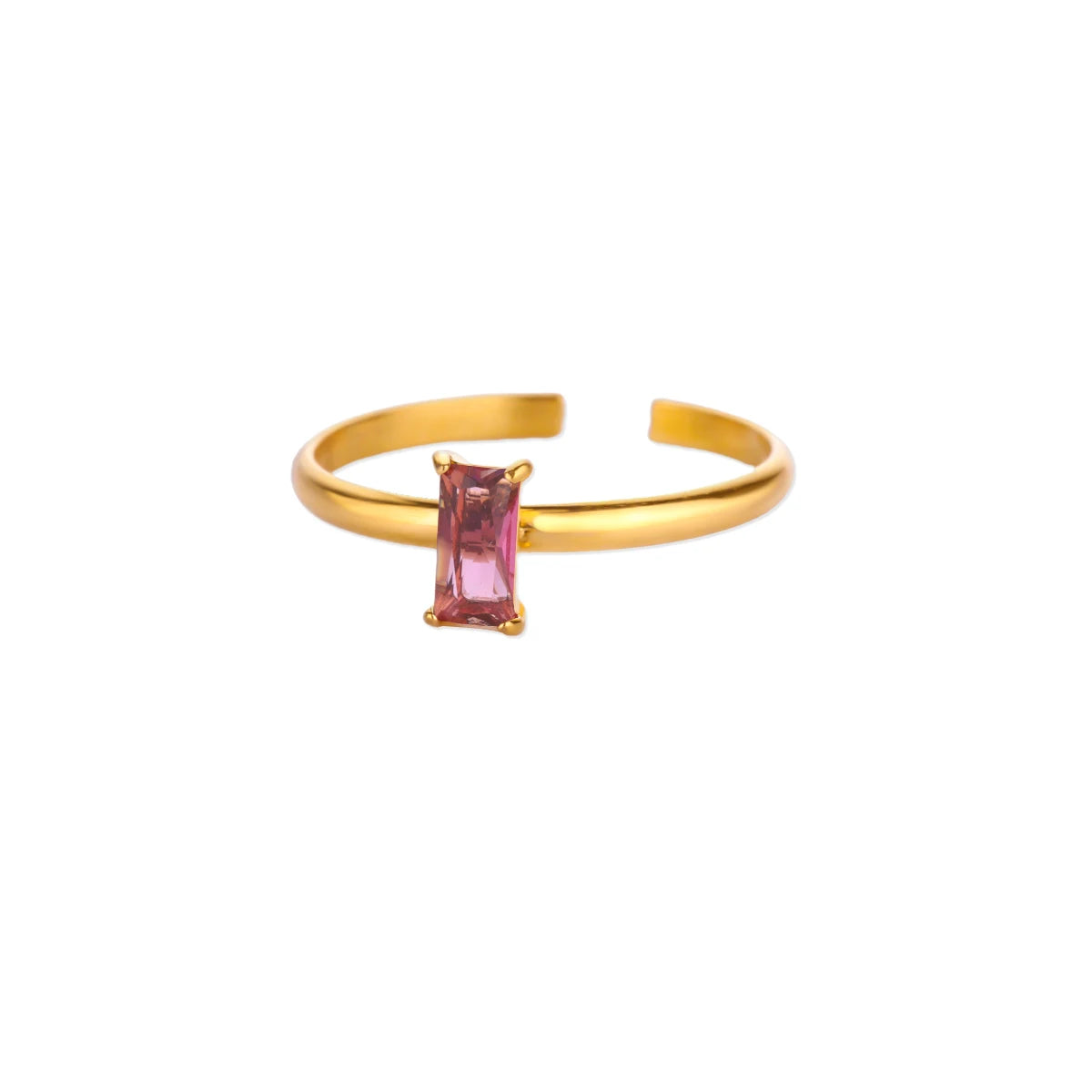 Verstellbarer Ring mit rechteckigem Geburtsstein Oktober
