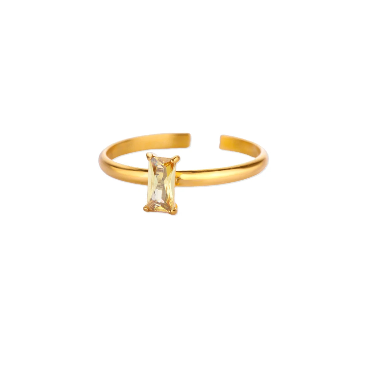 Verstellbarer Ring mit rechteckigem Geburtsstein Juni