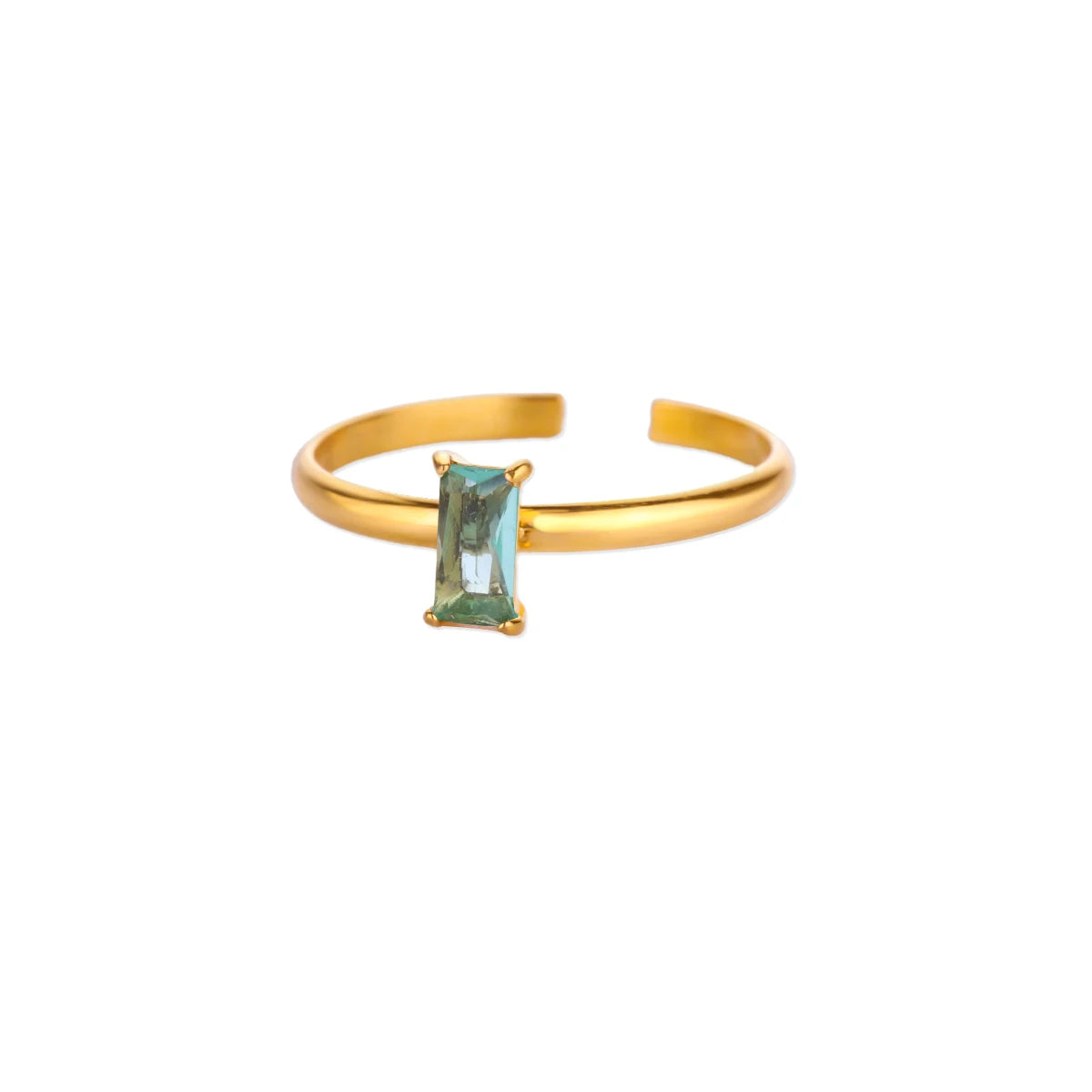 Verstellbarer Ring mit rechteckigem Geburtsstein