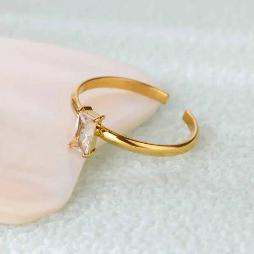 Verstellbarer Ring mit rechteckigem Geburtsstein November