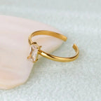 Verstellbarer Ring mit rechteckigem Geburtsstein November