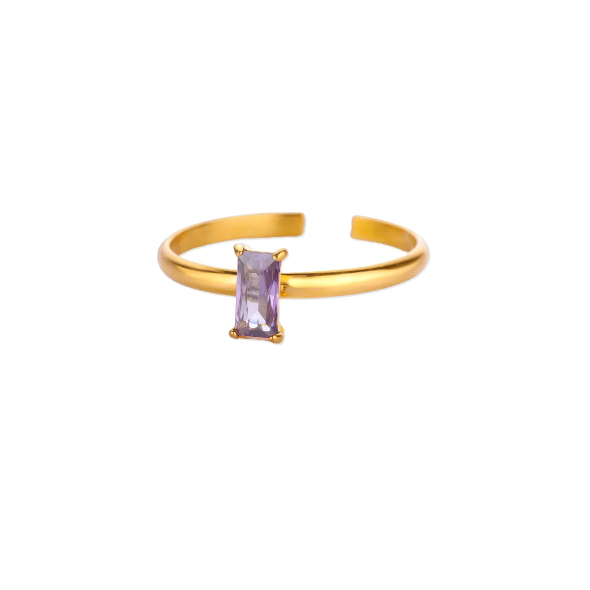 Verstellbarer Ring mit rechteckigem Geburtsstein