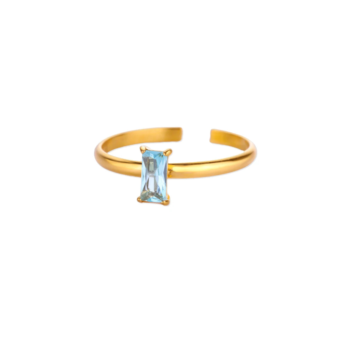 Verstellbarer Ring mit rechteckigem Geburtsstein