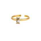 Verstellbarer Ring mit rechteckigem Geburtsstein