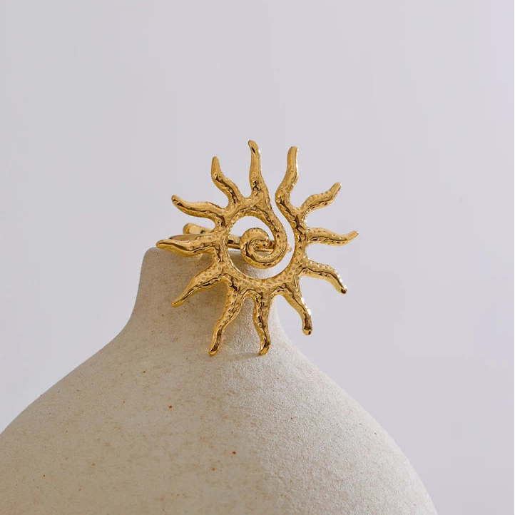 Anello regolabile grande sole oro