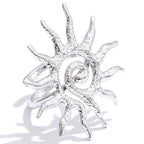 Anello regolabile grande sole argento