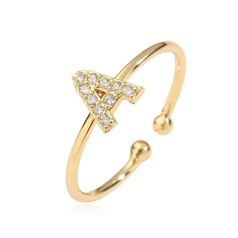 Verstellbarer personalisierter Ring mit Initiale a