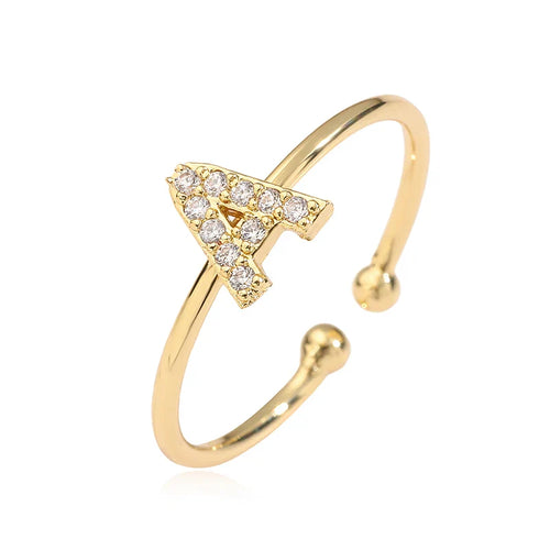Verstellbarer personalisierter Ring mit Initiale a