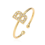 Verstellbarer personalisierter Ring mit Initiale b