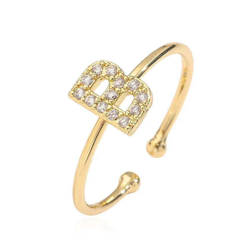 Verstellbarer personalisierter Ring mit Initiale b