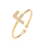 Verstellbarer personalisierter Ring mit Initiale f