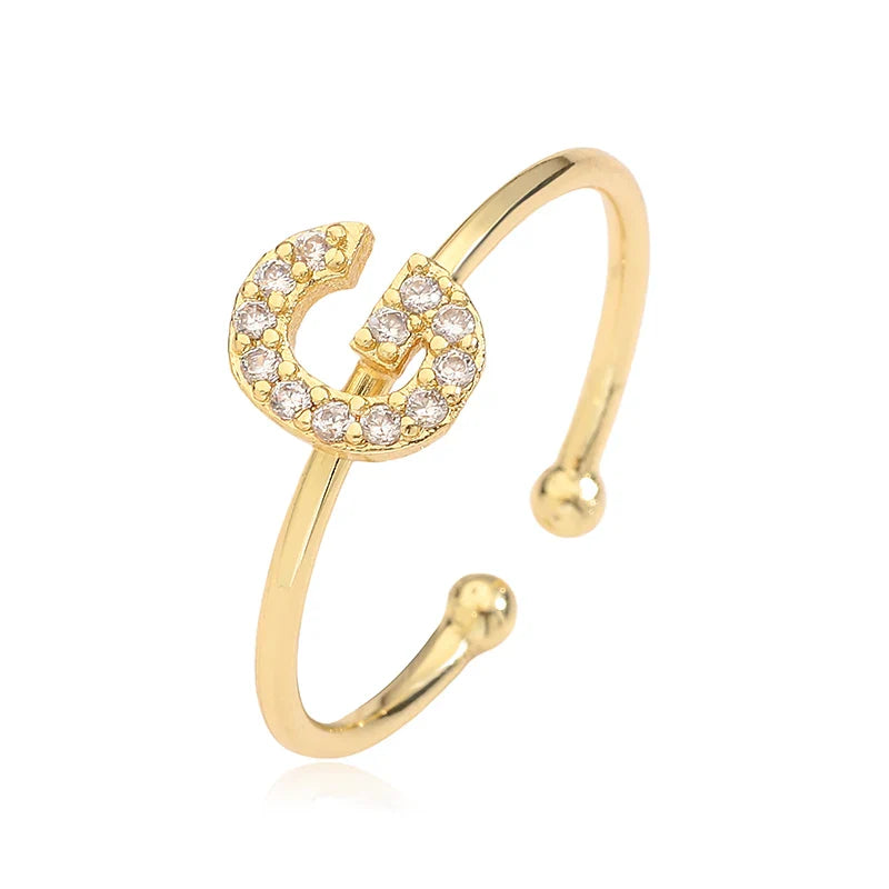 Verstellbarer personalisierter Ring mit Initiale g