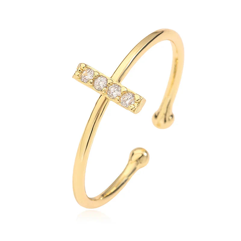 Verstellbarer personalisierter Ring mit Initiale i