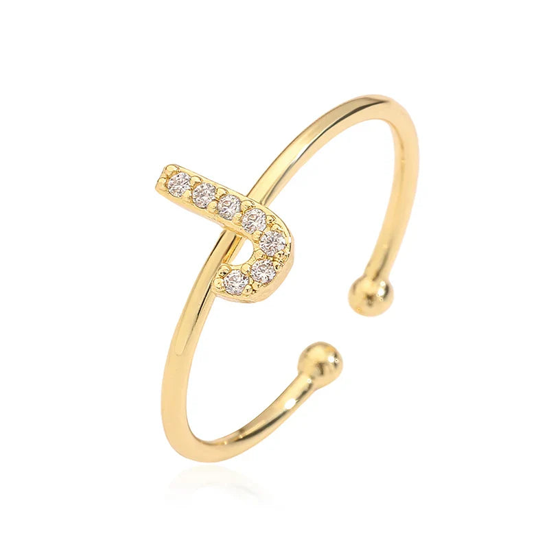 Verstellbarer Initialring - Buchstabe 