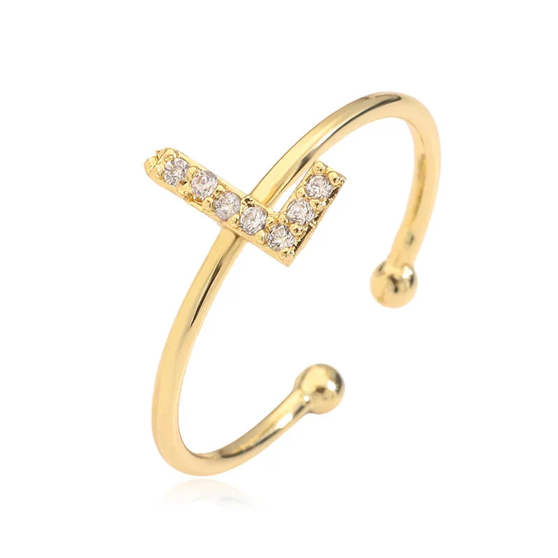 Verstellbarer personalisierter Ring mit Initiale l