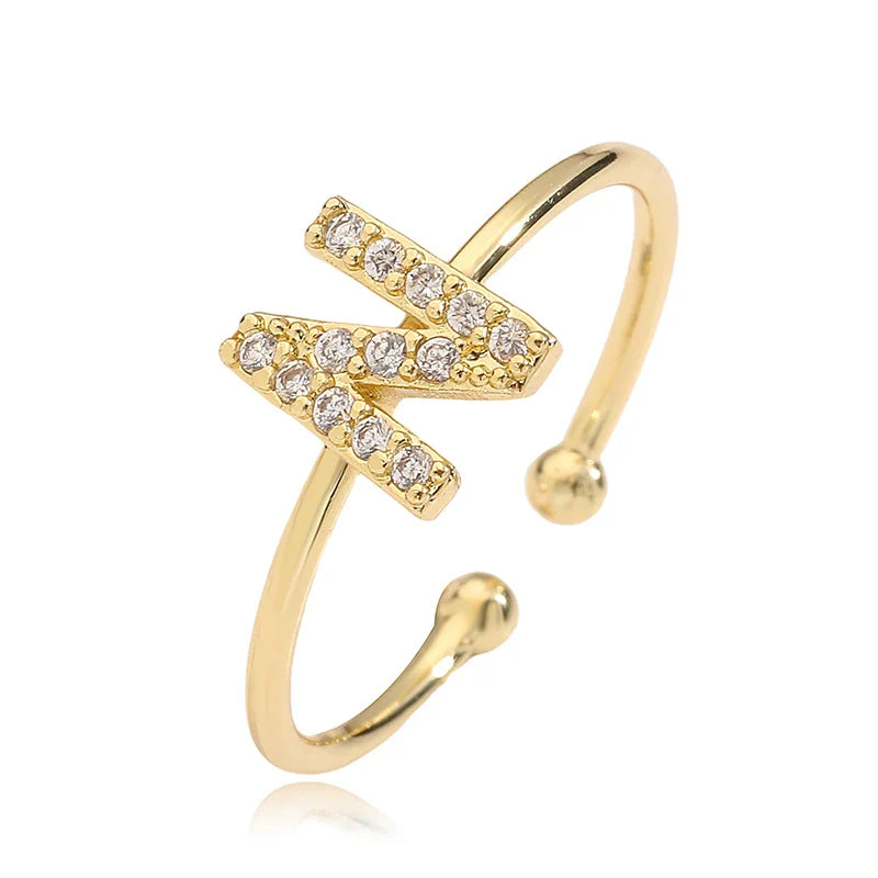 Verstellbarer personalisierter Ring mit Initiale n