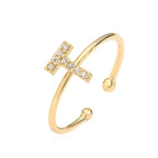 Verstellbarer personalisierter Ring mit Initiale t