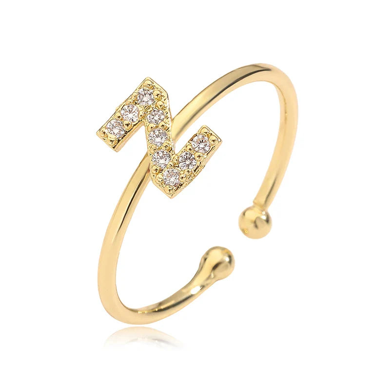 Verstellbarer personalisierter Ring mit Initiale z