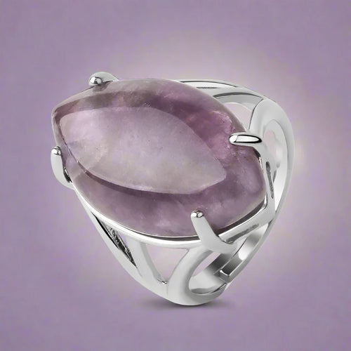 Silberner Amethyst-Ring für Damen