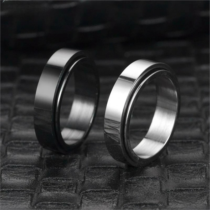 Drehbarer Anti-Stress-Ring für Damen in Schwarz