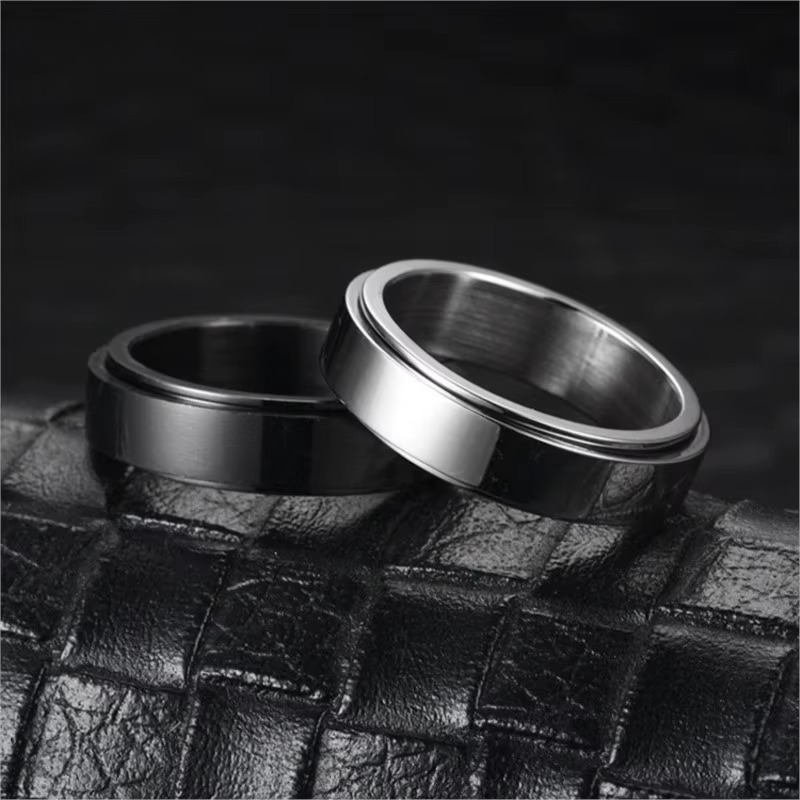Drehbarer Anti-Stress-Ring für Damen in Schwarz