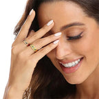 Ring Anti-Stress drehbar Sterne und Monde Gold 
