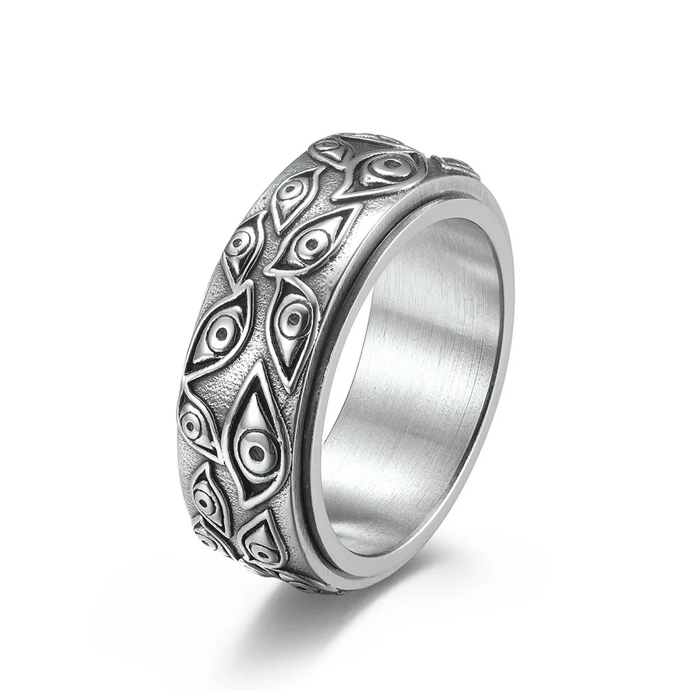 Ring Anti-Stress drehendes Auge Silber