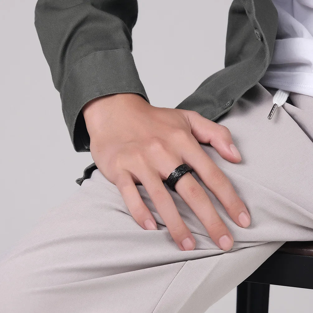 Ring Anti-Stress drehendes Auge Schwarz