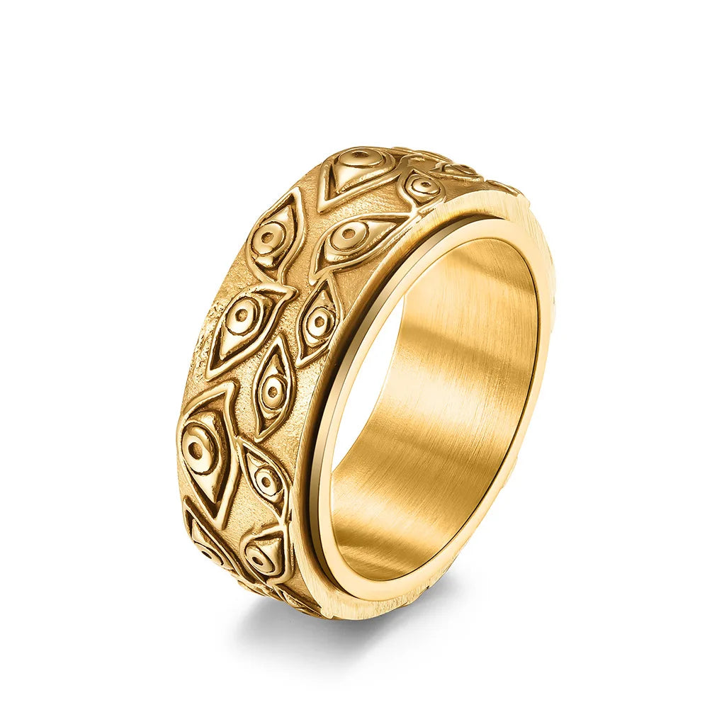 Ring Anti-Stress drehendes Auge Gold