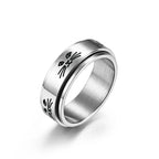 Ring mit drehenden Anti-Stress Katzen, silber