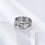 Ring mit drehenden Anti-Stress Katzen, silber