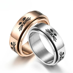 Ring mit drehenden Anti-Stress Katzen, roségold