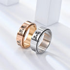 Ring mit drehenden Anti-Stress Katzen, roségold