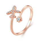 Echter Silberflugzeug-Ring für Damen in Roségold